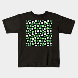 Shamrocks Pattern Black Clover Irish St. Patricks Day Kids T-Shirt